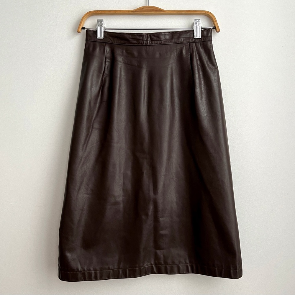 ☆ vintage leather midi skirt